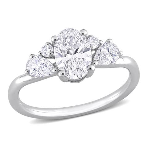 Lab-Grown Diamond Oval Cluster Ring 14k