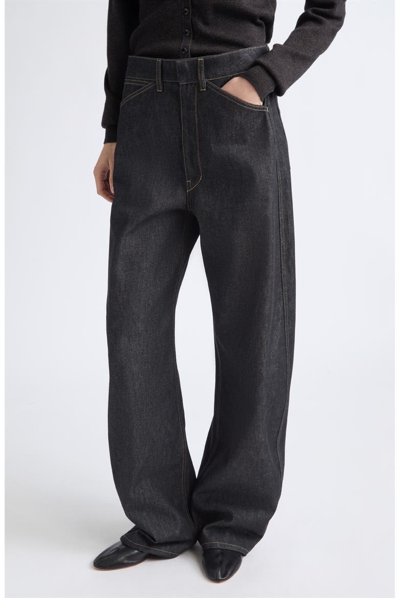 High Waist Curved Wide Leg Pants, Main, color, SLATE