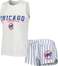 CONCEPTS SPORT Women's Concepts Sport White Chicago Cubs Reel Pinstripe Tank Top & Shorts Sleep Set