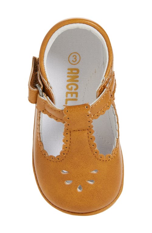 L'amour Dottie Scalloped T-strap Shoe In Brown