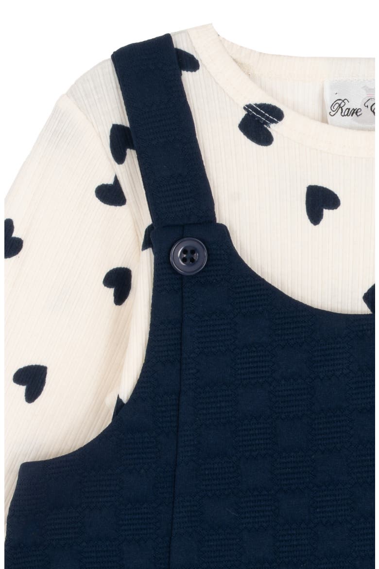 Kids' Two-Piece Heart Pocket Jumper Dress Set, Alternate, color, NAVY