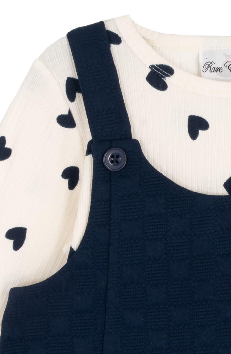 Rare Editions Kids' Two-Piece Heart Pocket Jumper Dress Set, Alternate, color, Navy