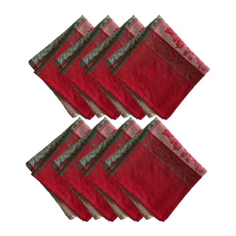 Prestige Poinsettia Jacquard Napkin Set Of 8