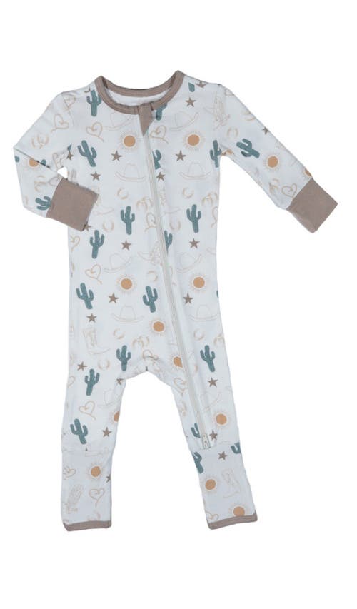 Everly Grey Convertible Romper Fitted Long Sleeve Pajama in Rodeo 