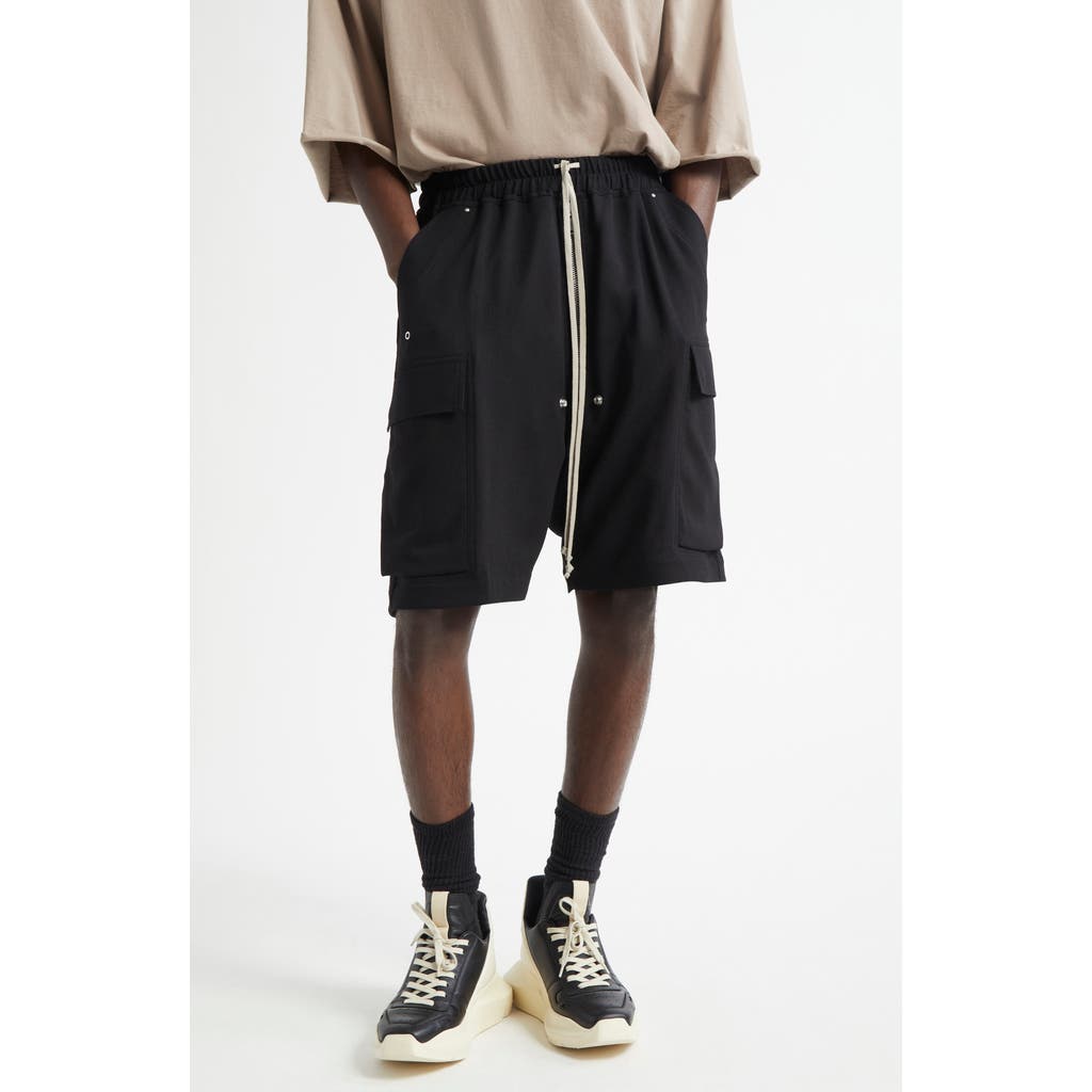Rick Owens Black Porterville Cargobela Shorts In Black