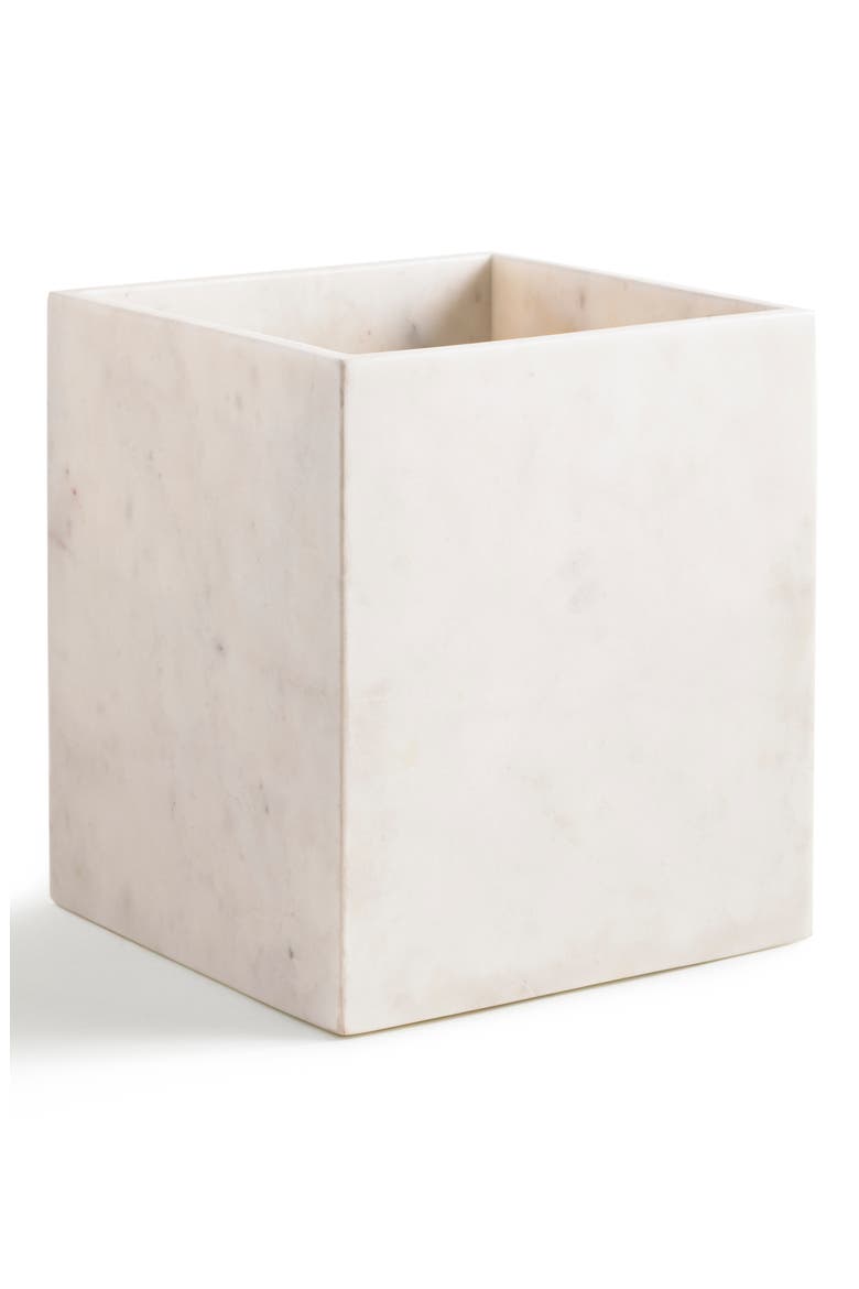 Pietra Wastebasket, Main, color, CALACATTA MARBLE