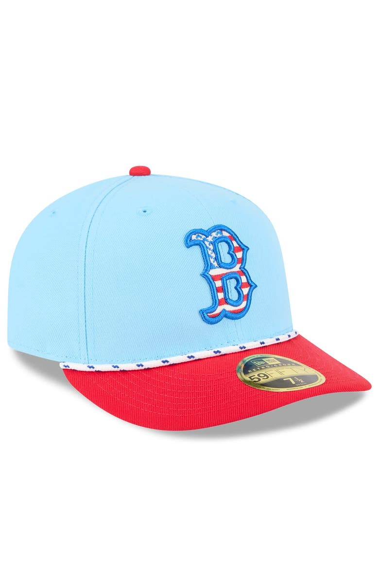 New Era Men's New Era Light Blue/Red Boston Red Sox 2025 Fourth of July Low Profile 59FIFTY Fitted Hat, Alternate, color, 