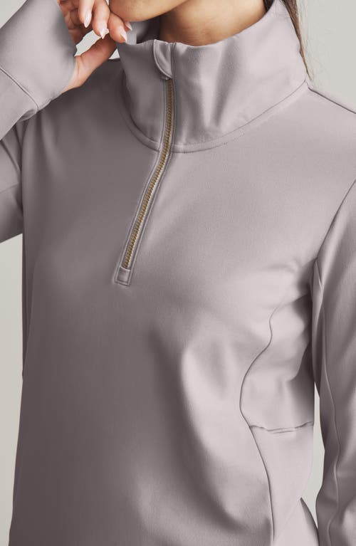 Shop Rhone Course To Court Long Sleeve Quarter Zip Top In Taupe Mist