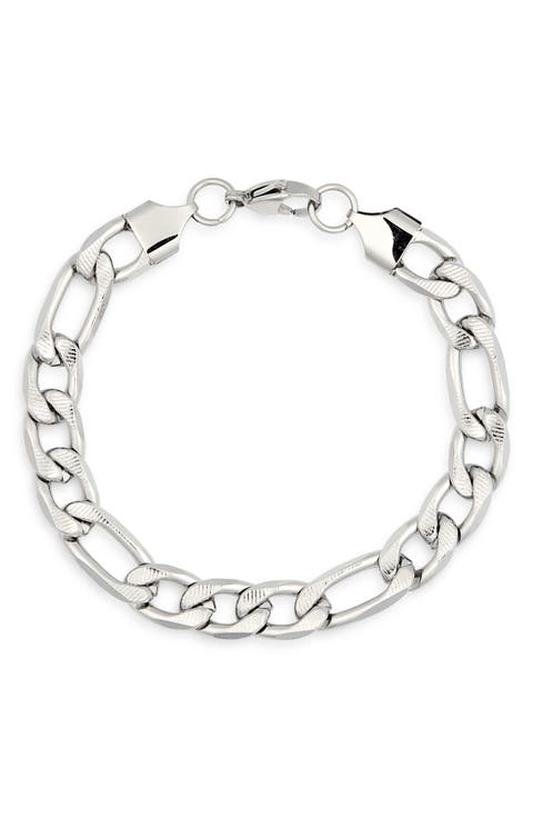 Men's Wide Figaro Chain Bracelet