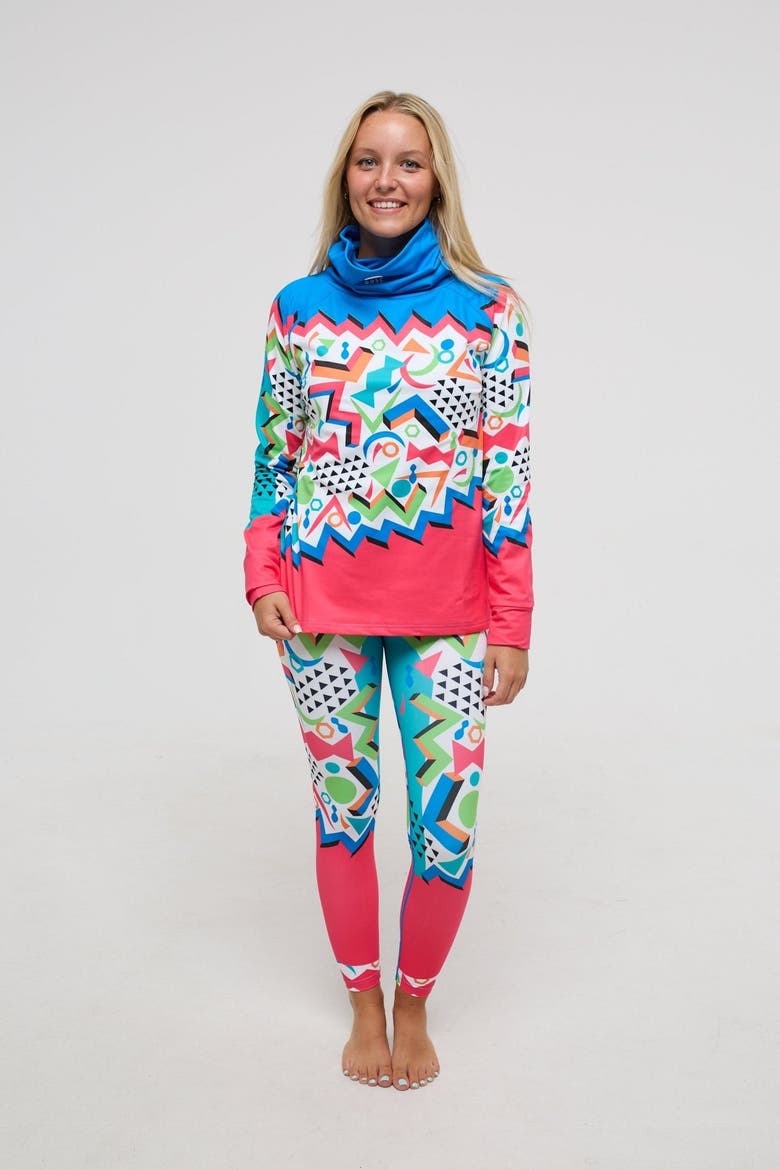 High Neck Baselayer Top - Nuts Cracker Women's, Alternate, color, multi-colour