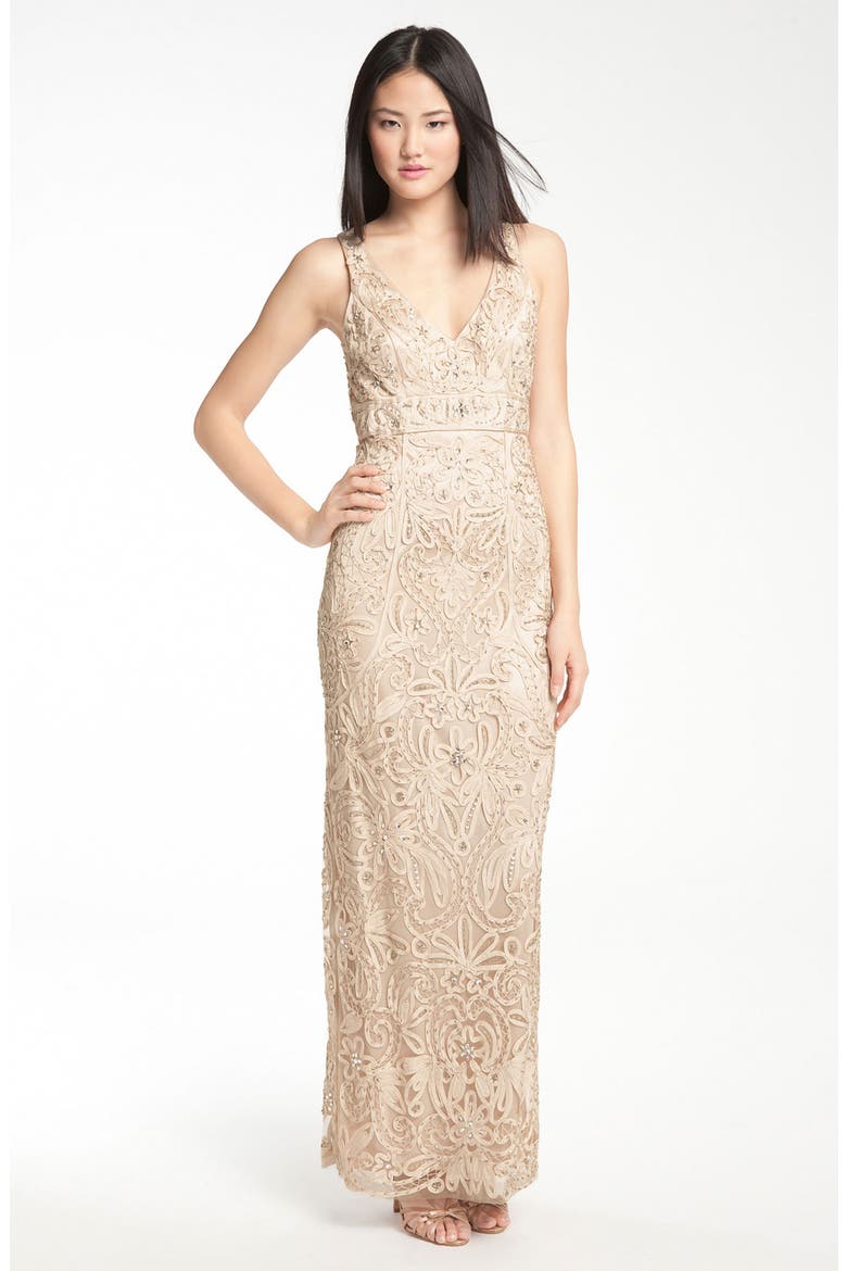 sue wong champagne beaded dress Vintage SUE WONG silk dress when worn,