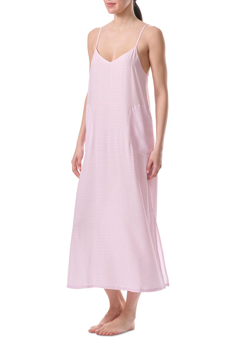 Print Maxi Chemise, Main, color, PINK FEEDER STRIPE