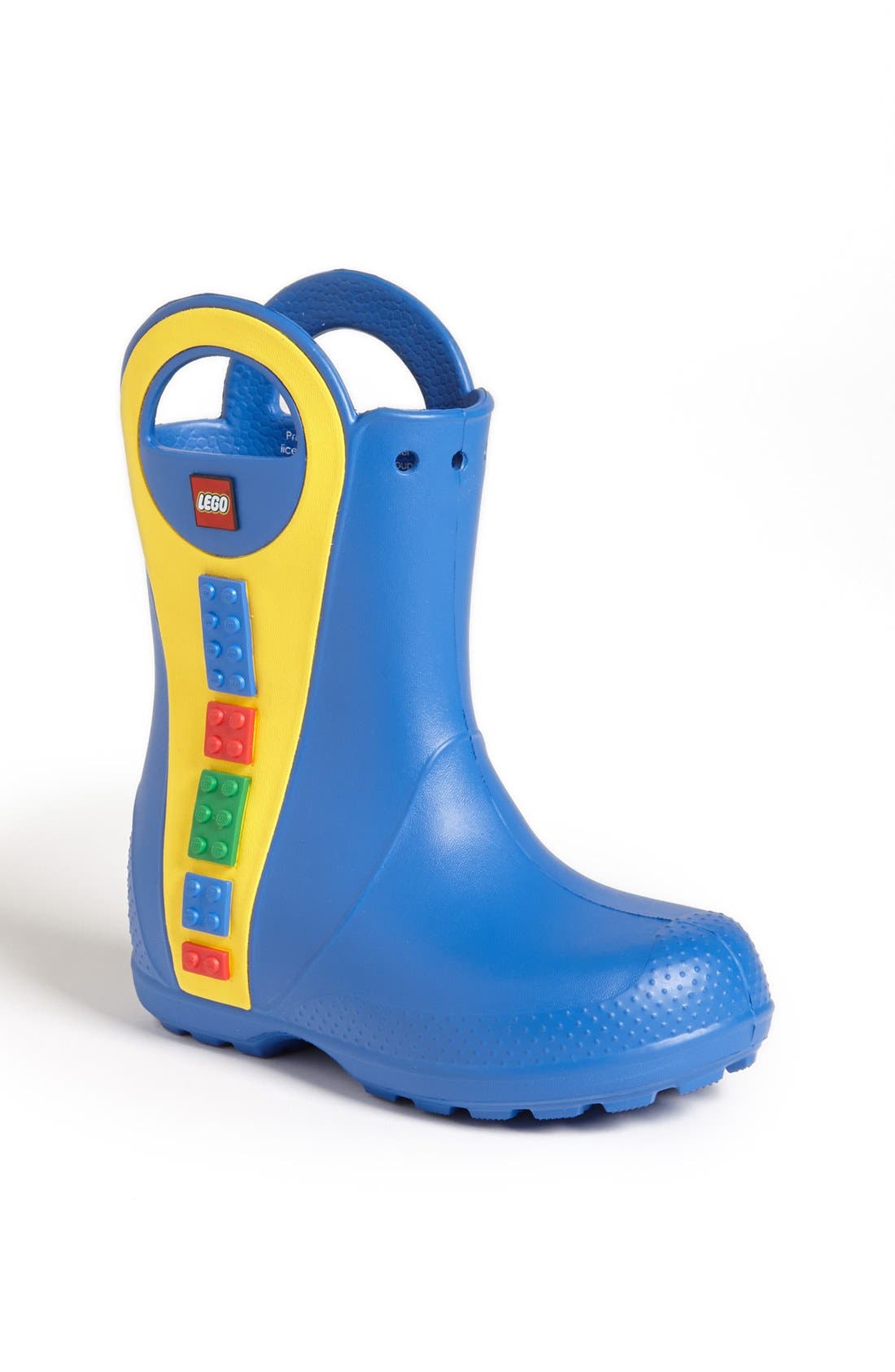 CROCS <sup>™</sup> 'Handle It - LEGO<sup>®</sup>' Rain Boot, Main, color, 