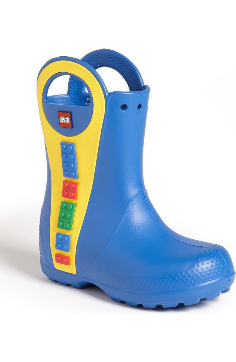 CROCS <sup>™</sup> 'Handle It - LEGO<sup>®</sup>' Rain Boot, Main, color,