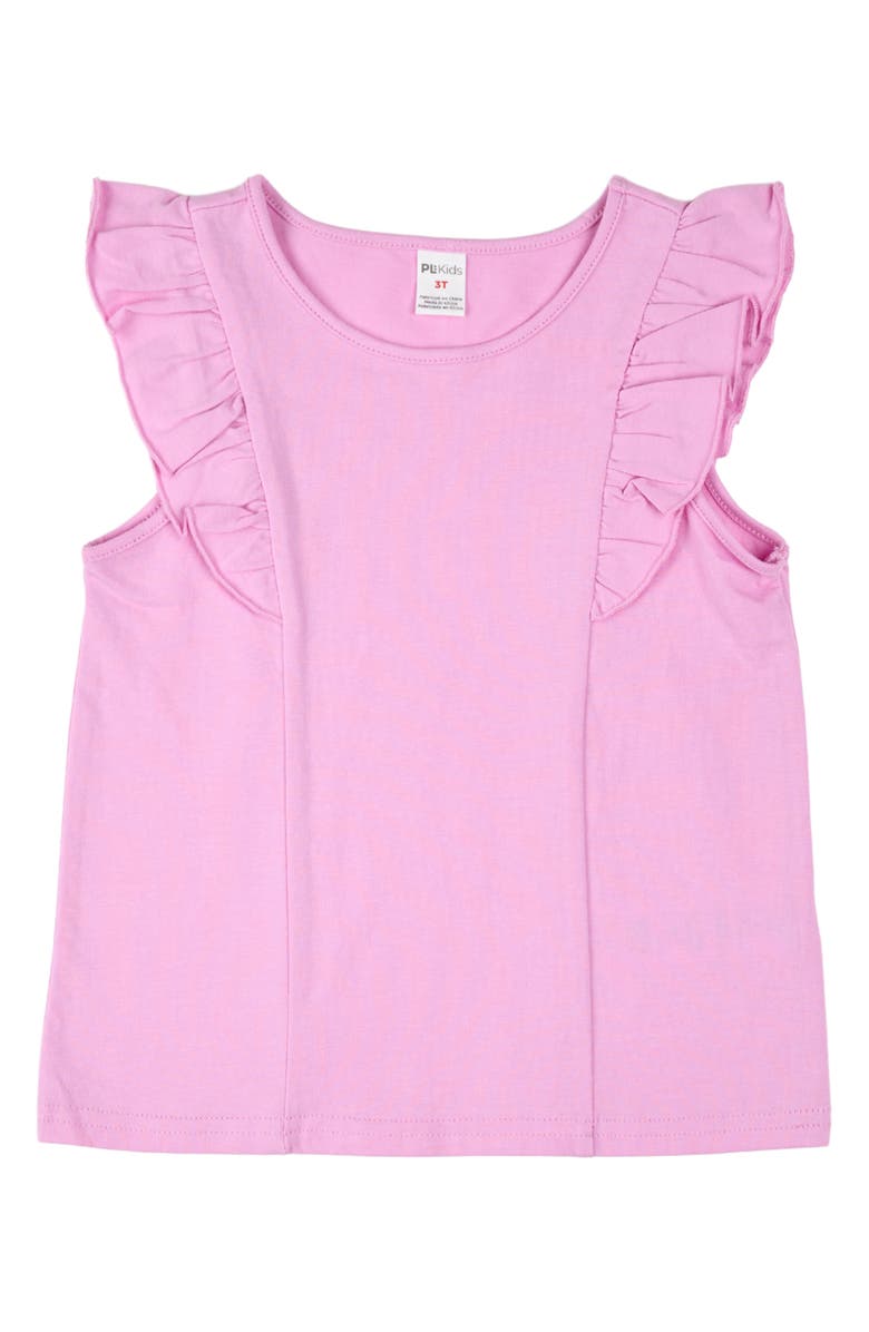 Petit Lem’s Mini Threads Ruffle Top, Crinkle Pants & Headband Set, Alternate, color, 