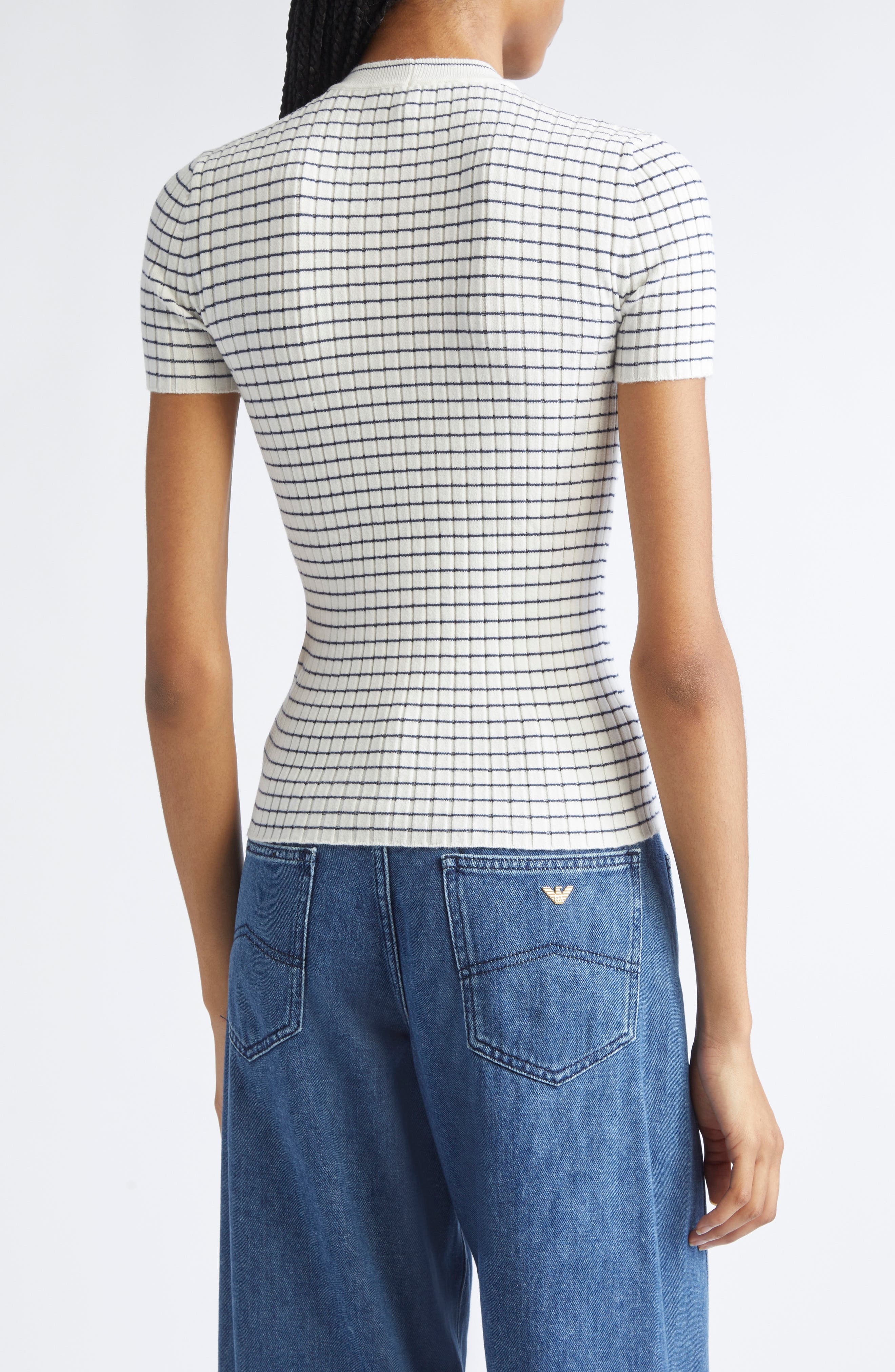 Stripe Rib Crewneck Top - image 2