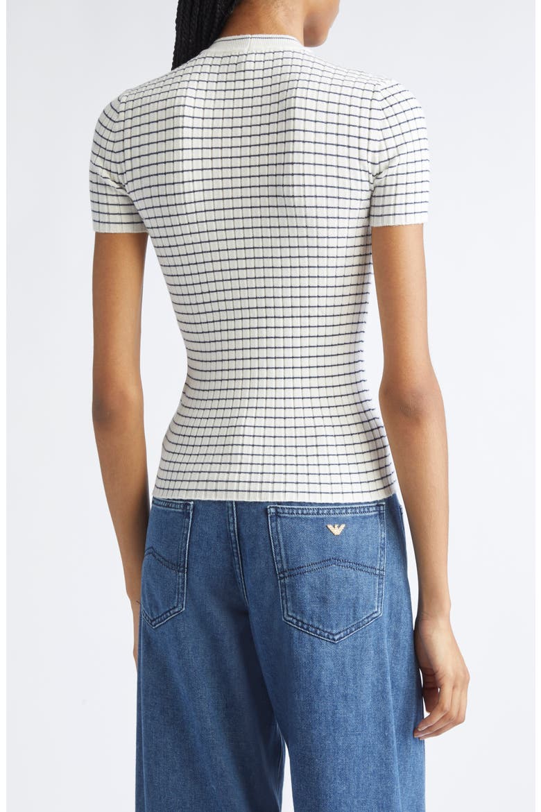 Stripe Rib Crewneck Top, Alternate, color, SOLID WHITE