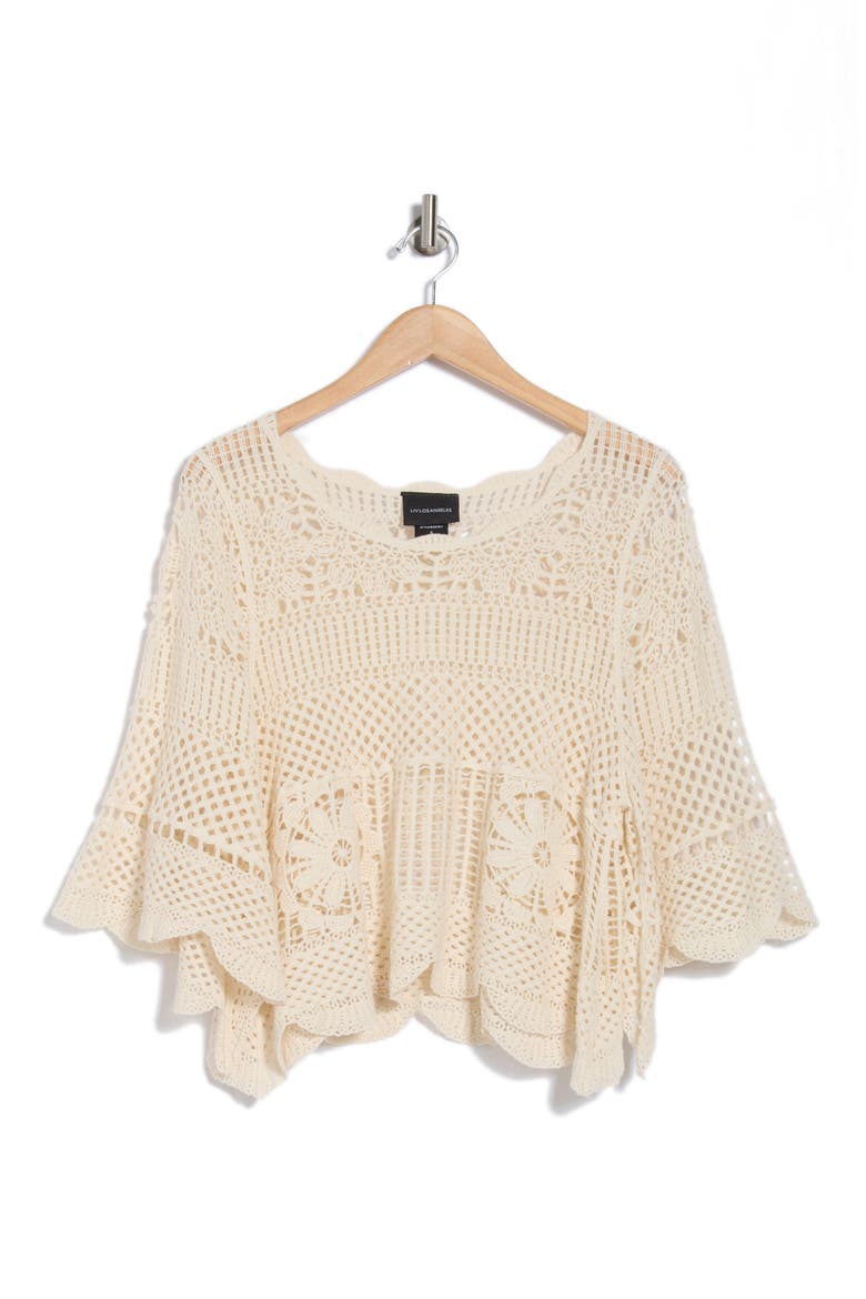 Crochet Cotton Top, Alternate, color, NATURAL