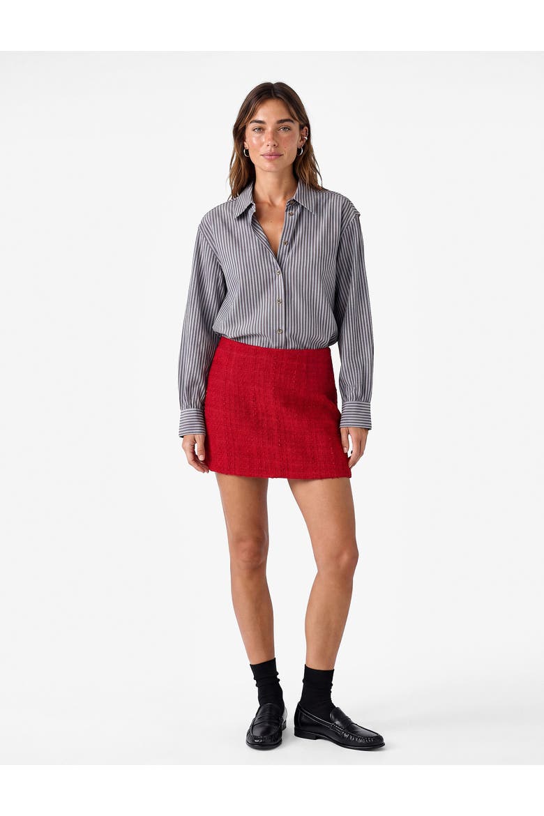 Tweed Mini Skirt, Main, color, RED