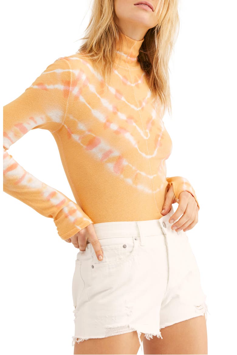 Psychedelic Mock Neck Tee, Main, color, MANGO