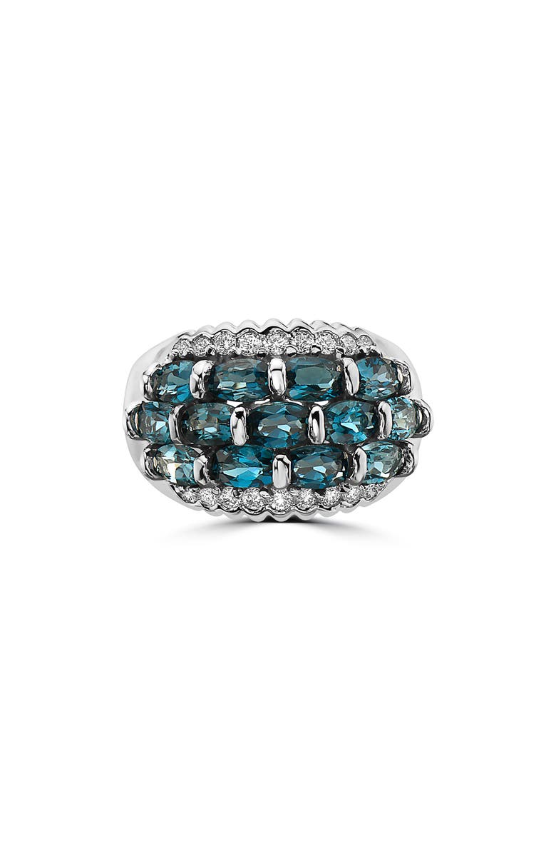 EFFY 14K White Gold London Blue Topaz & Diamond Ring - Size 7, Alternate, color,
