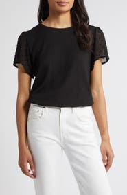 Loveappella Clip Dot Smocked Top