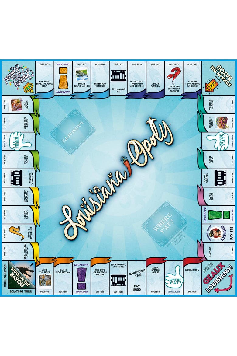 Louisiana Opoly Board Game, Alternate, color, Multicolored
