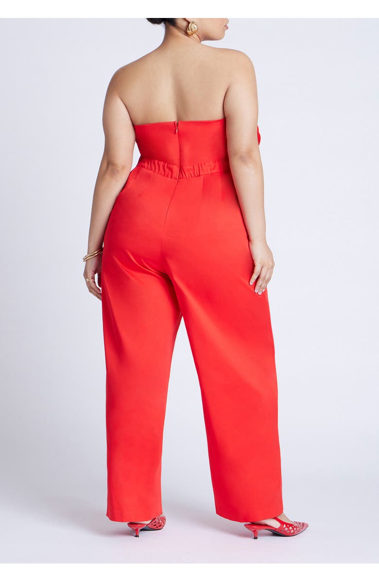 ELOQUII Flower Jumpsuit, Alternate, color, High Risk Red