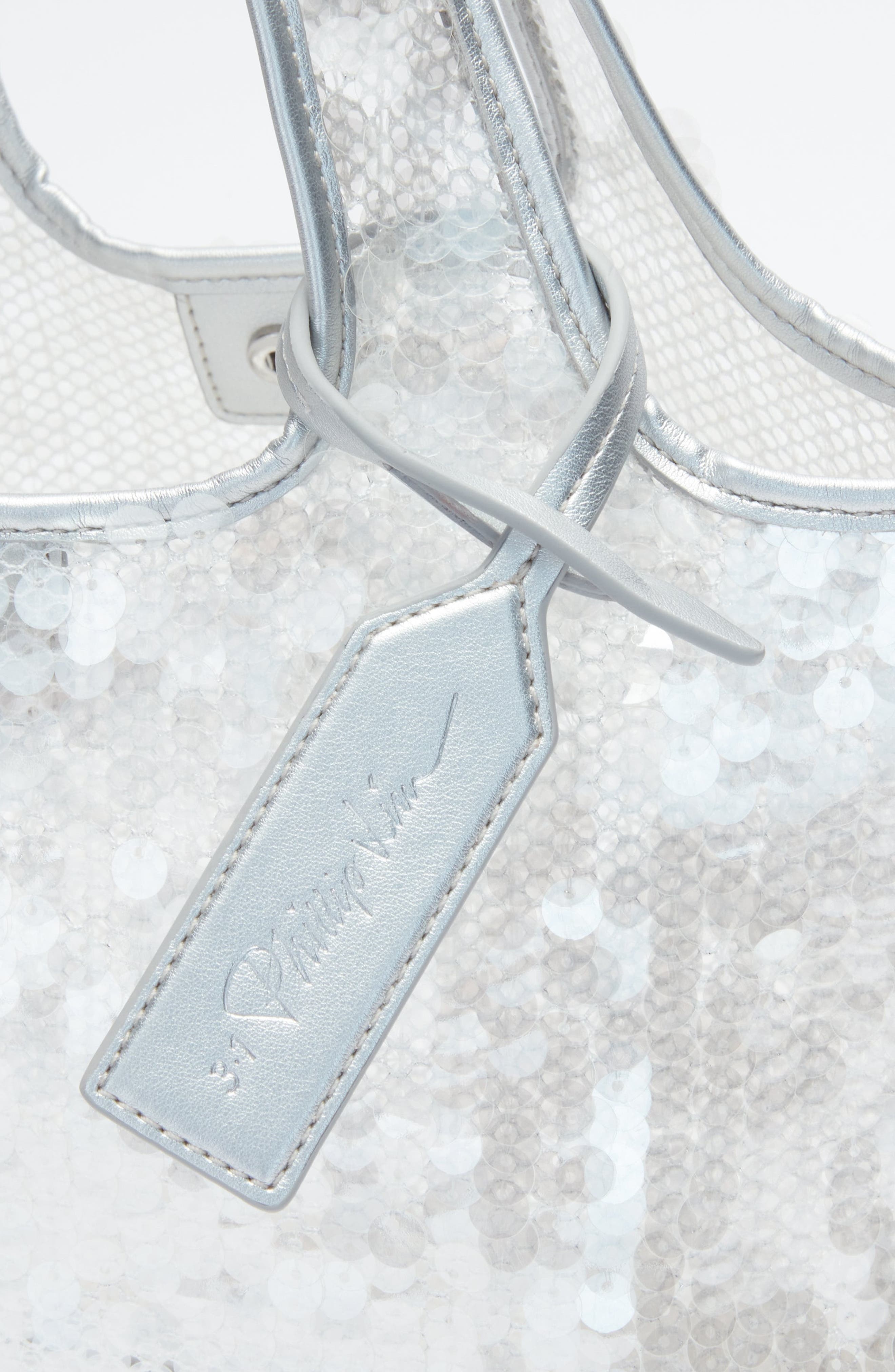 3.1 Phillip Lim Sequin Mini Market Tote, Alternate, color, Silver