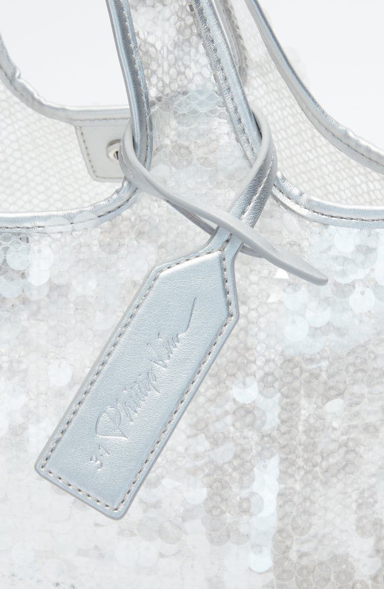 3.1 Phillip Lim Sequin Mini Market Tote, Alternate, color, Silver