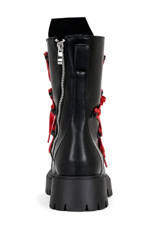 Azalea Wang Arjun Lug Sole Boot In Red