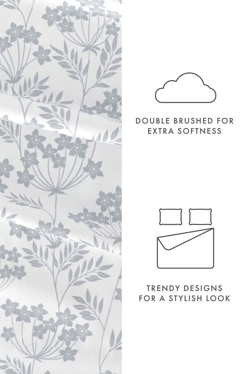 HOMESPUN HOME SPUN Premium Ultra Soft Chantilly Lace Style Pattern 4-Piece Bed Sheets Set, Alternate, color, Light Blue