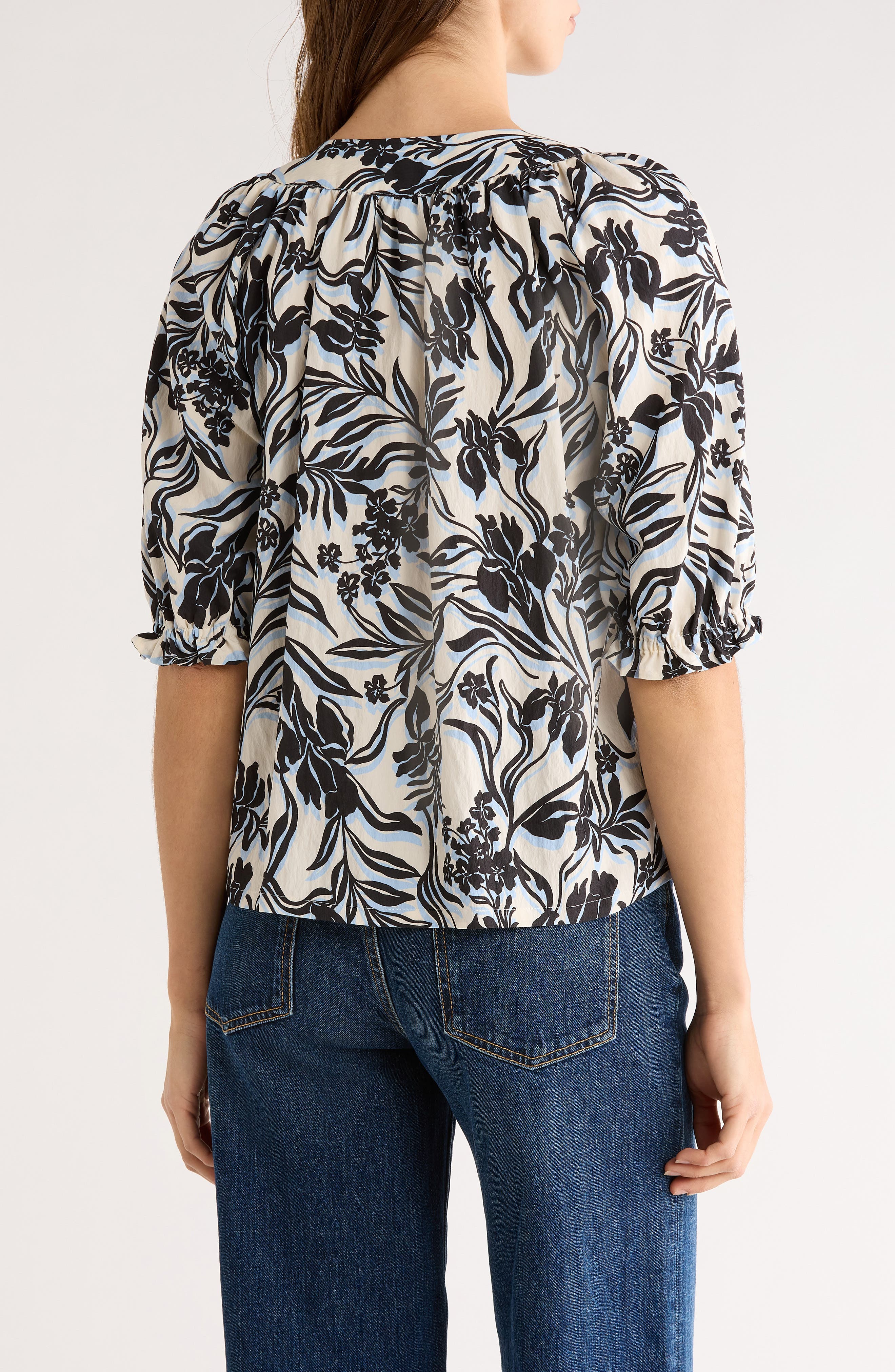 Belina Floral Three-Quarter Sleeve Top - image 2