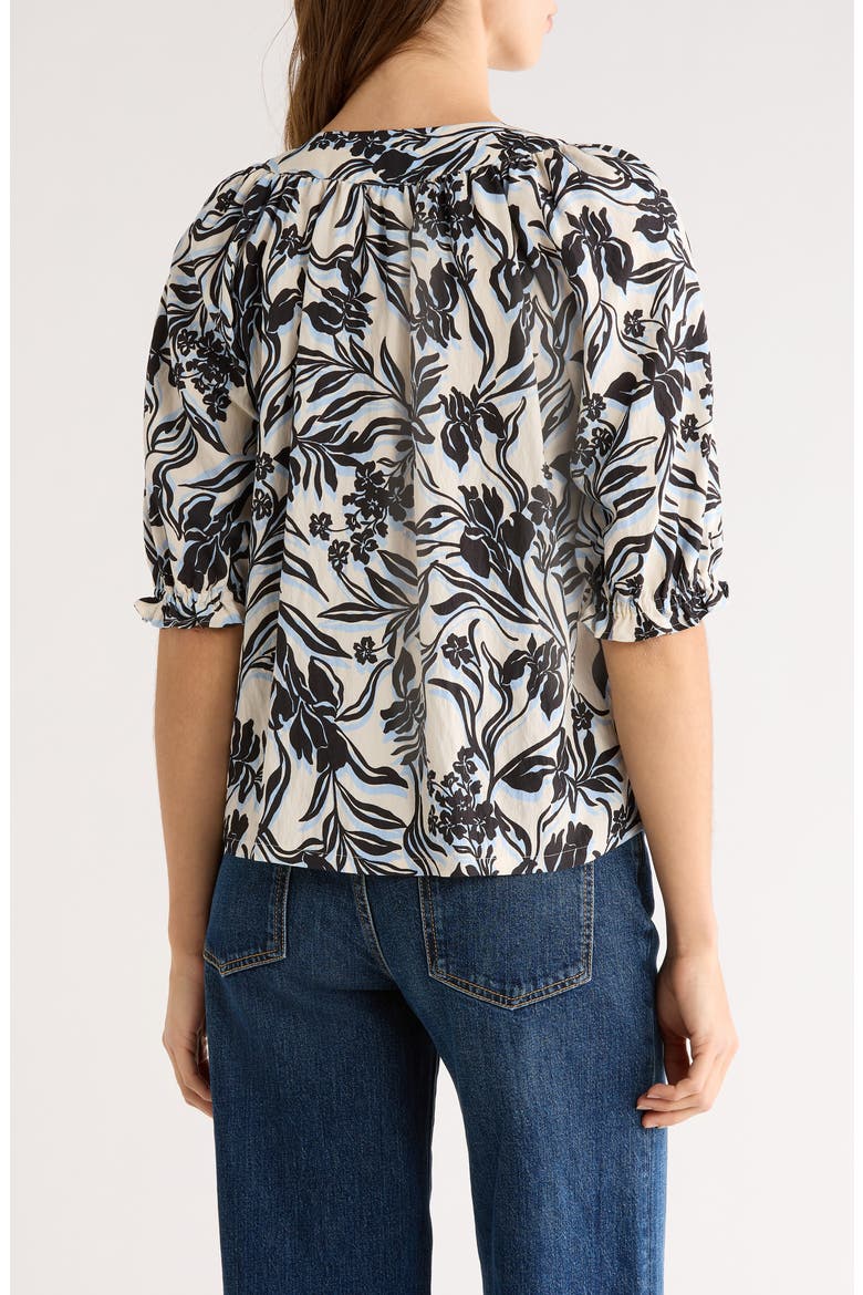 Belina Floral Three-Quarter Sleeve Top, Alternate, color, ZINYA