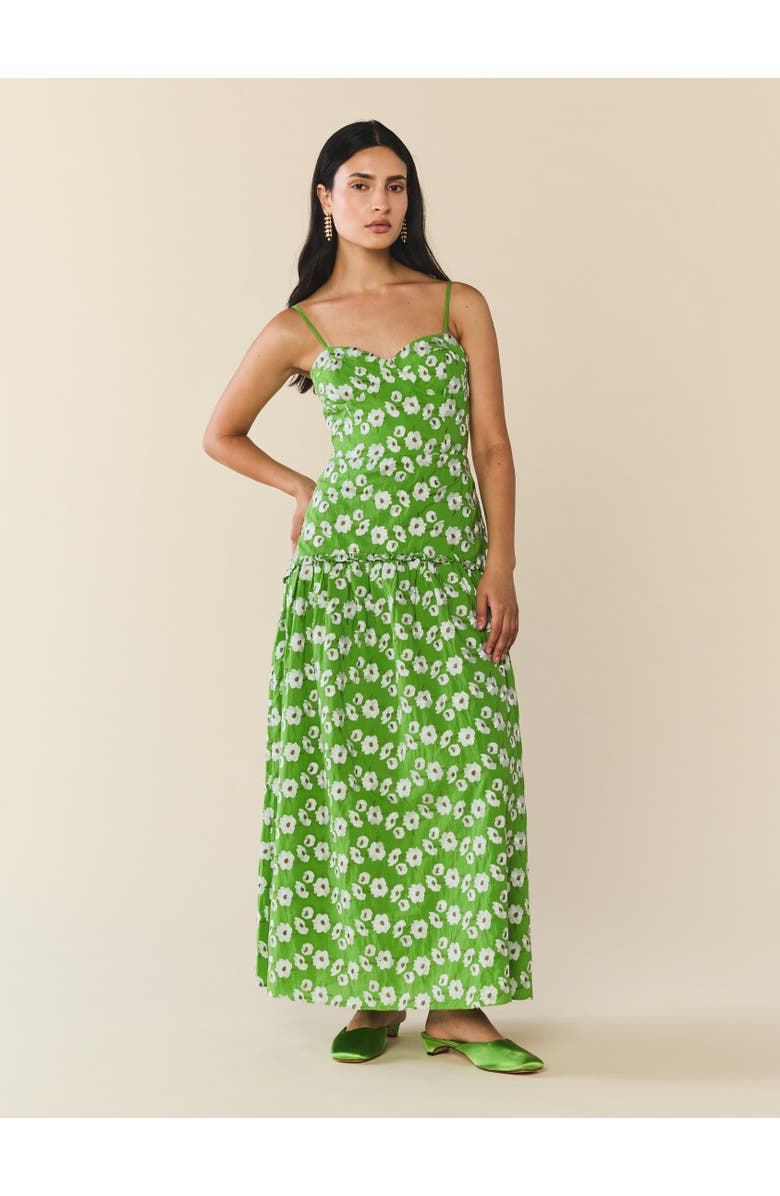Eddy Lydia Dress, Main, color, Magnolia Green Embroidery