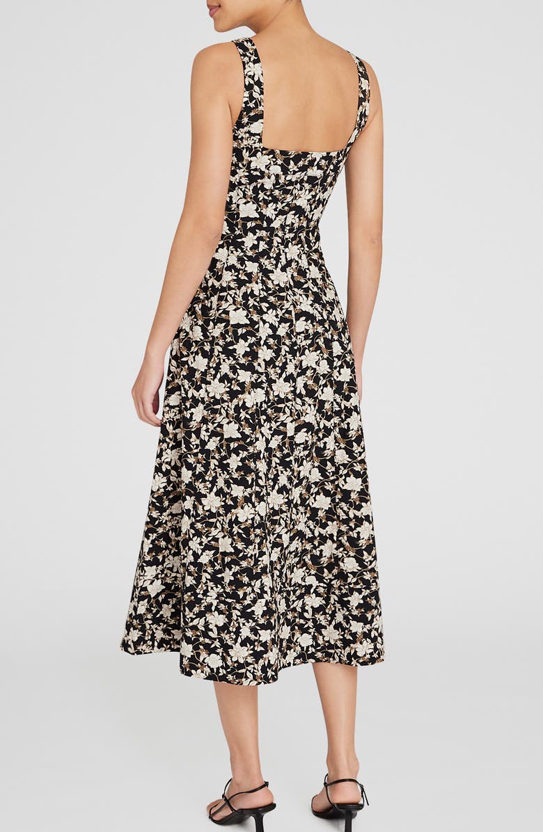 Club Monaco Floral Square Neck Midi Dress, Alternate, color, 
