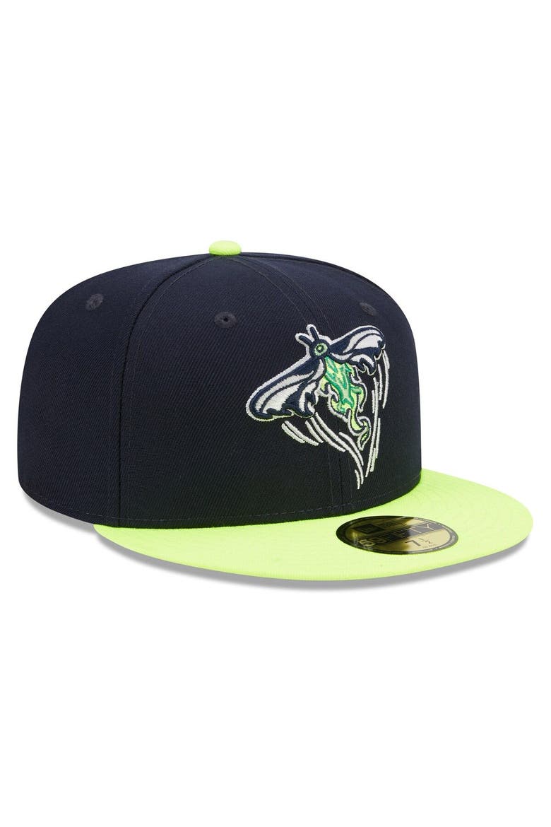 Men's New Era Navy/Neon Green Columbia Fireflies Marvel x Minor League 59FIFTY Fitted Hat, Alternate, color, Navy
