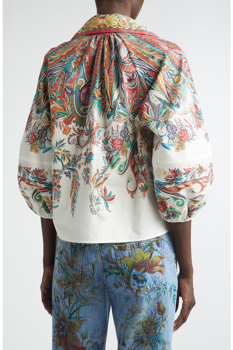 Floral Paisley Cotton Top, Alternate, color, PRINT ON WHITE BASE