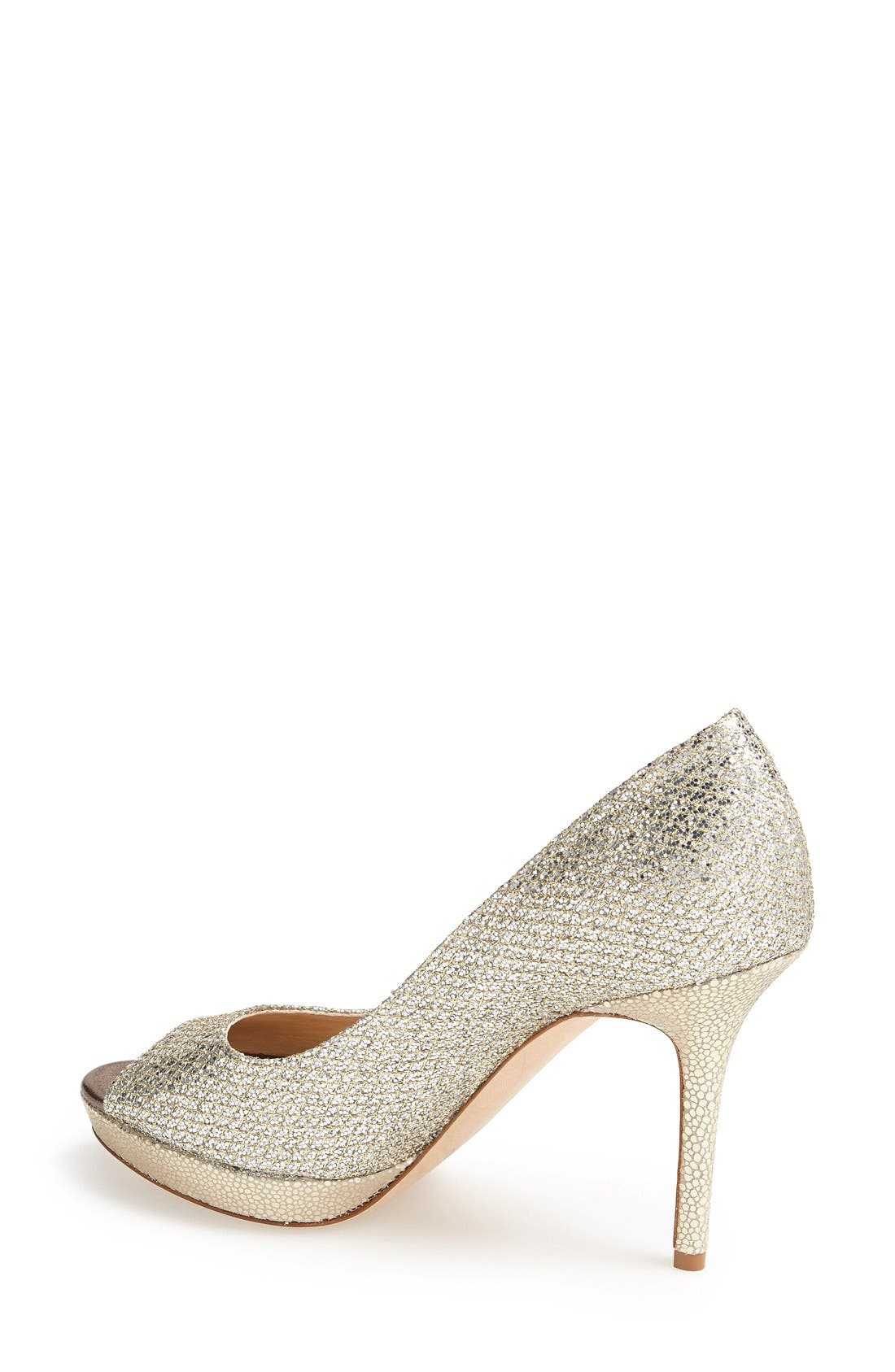 Luna Peep Toe Pump, Alternate, color, CHAMPAGNE GLITTER FABRIC