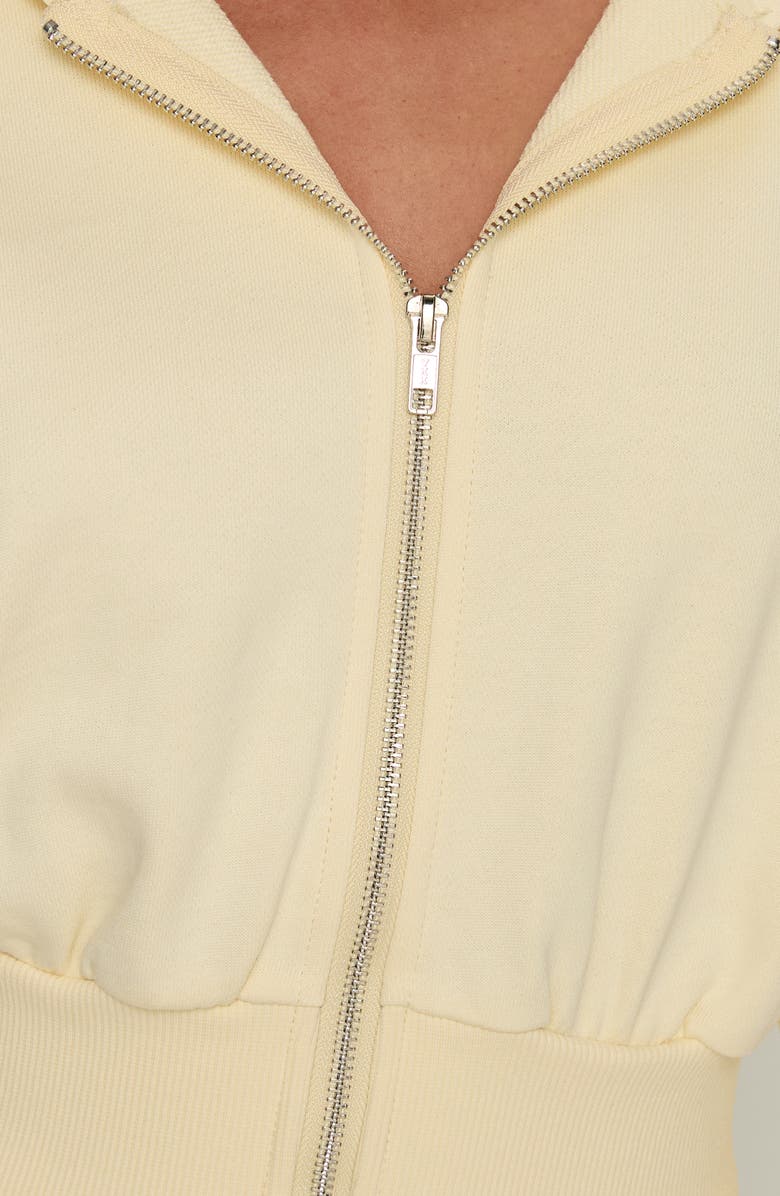 Princess Polly Daytime Crop Front Zip Hoodie, Alternate, color, Buttercream