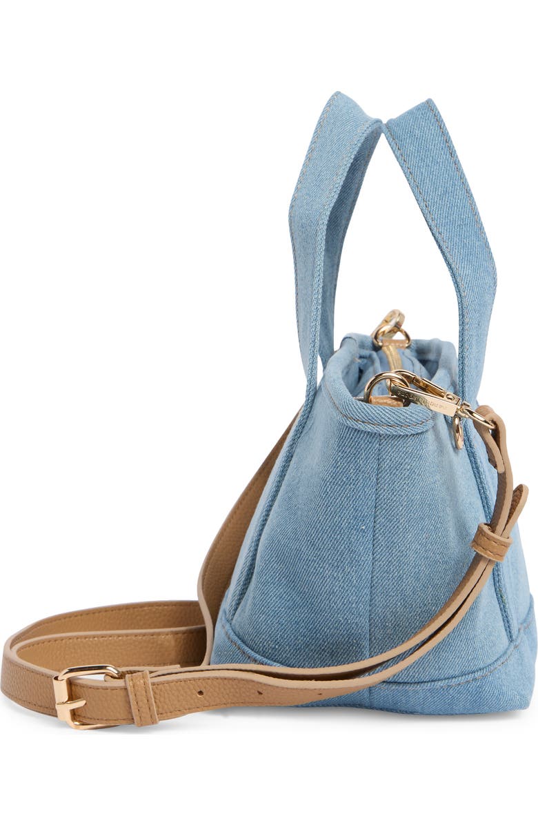 Nanette Lepore Small Convertible Denim Twill Satchel with Accessories, Alternate, color, Blue Jeans Denim