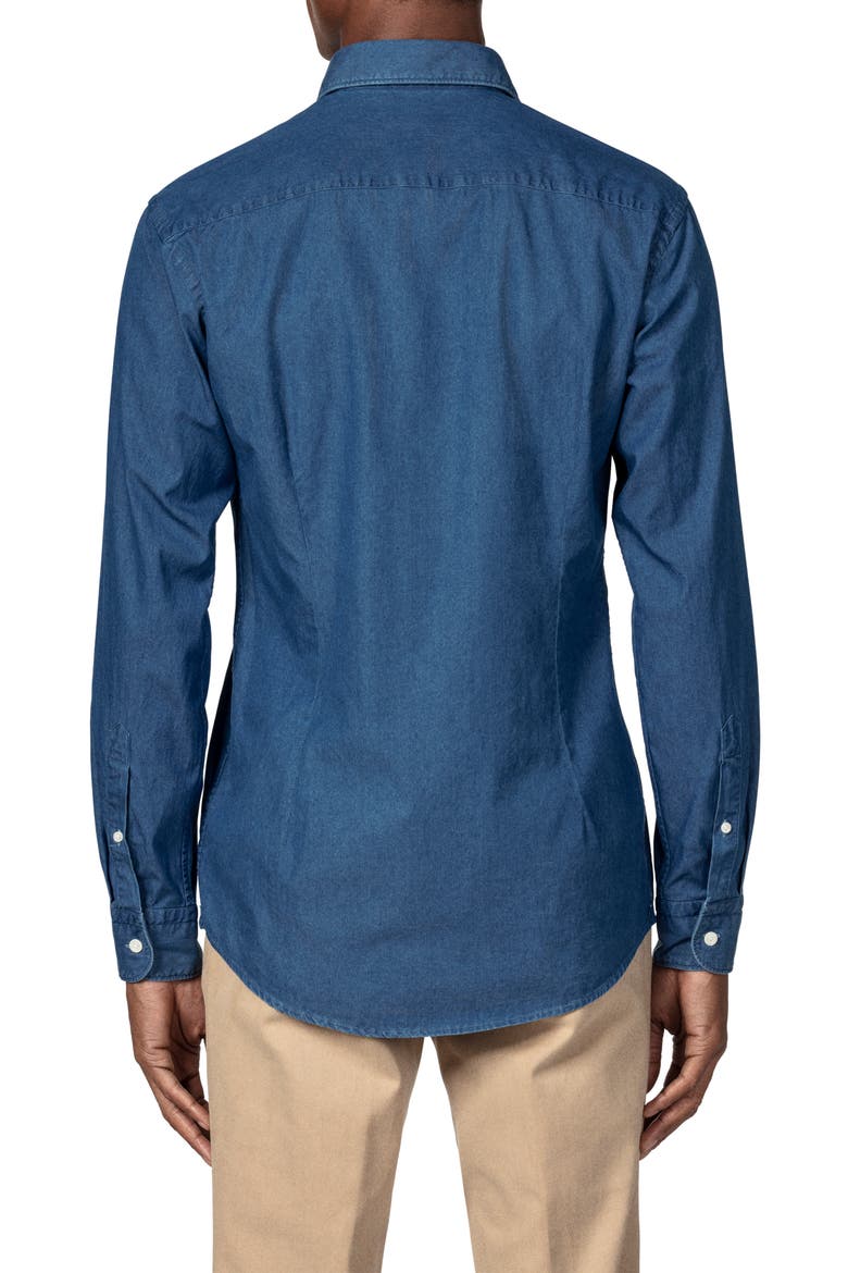 Contemporary Fit Chambray Shirt, Alternate, color, BLUE
