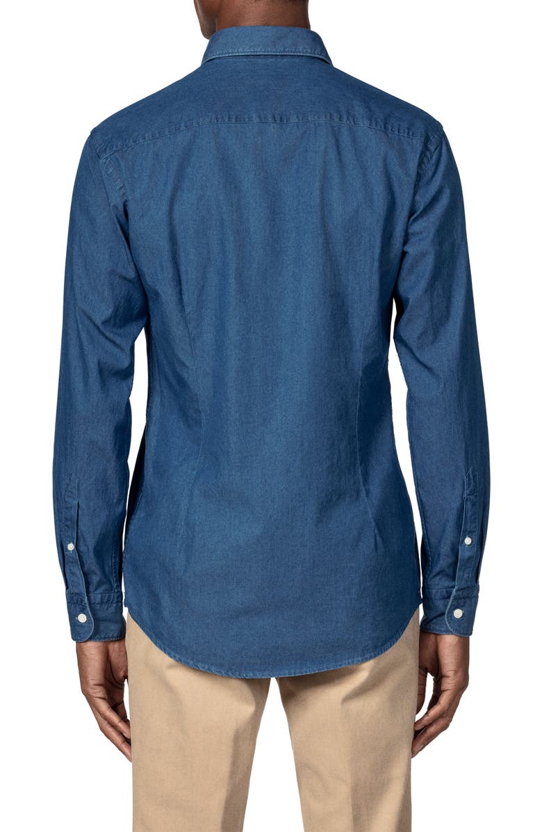 Eton Contemporary Fit Chambray Shirt, Alternate, color,