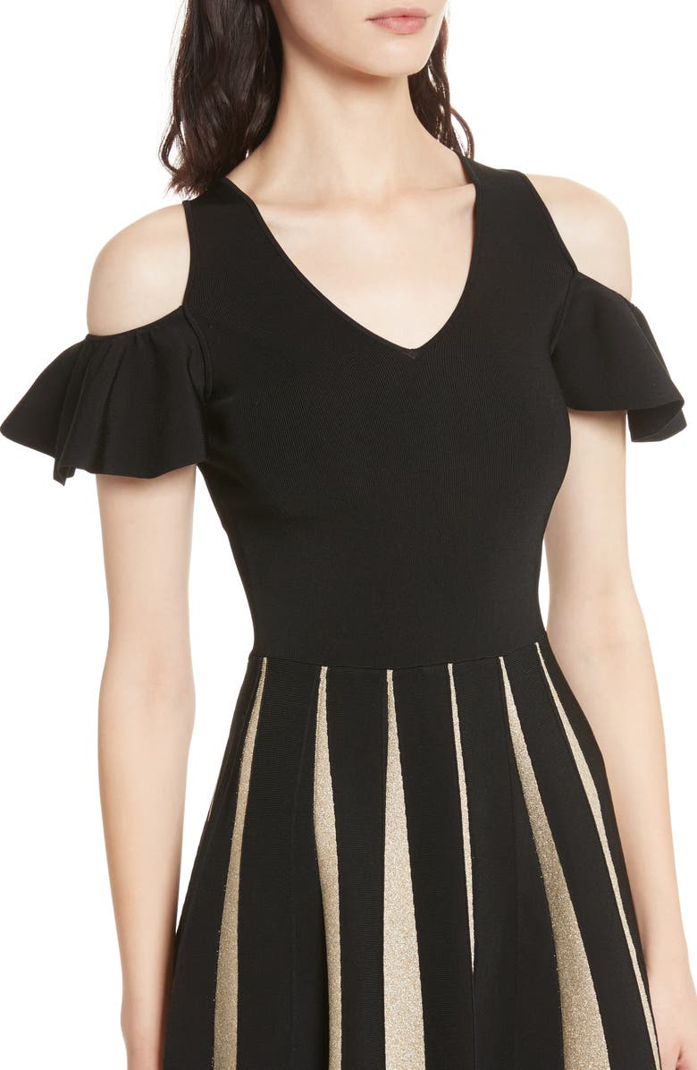 Ted Baker London Flippy Cold Shoulder Skater Dress, Alternate, color,