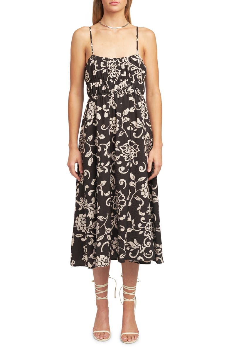 En Saison Carmen Print Sleeveless Midi Dress, Main, color,