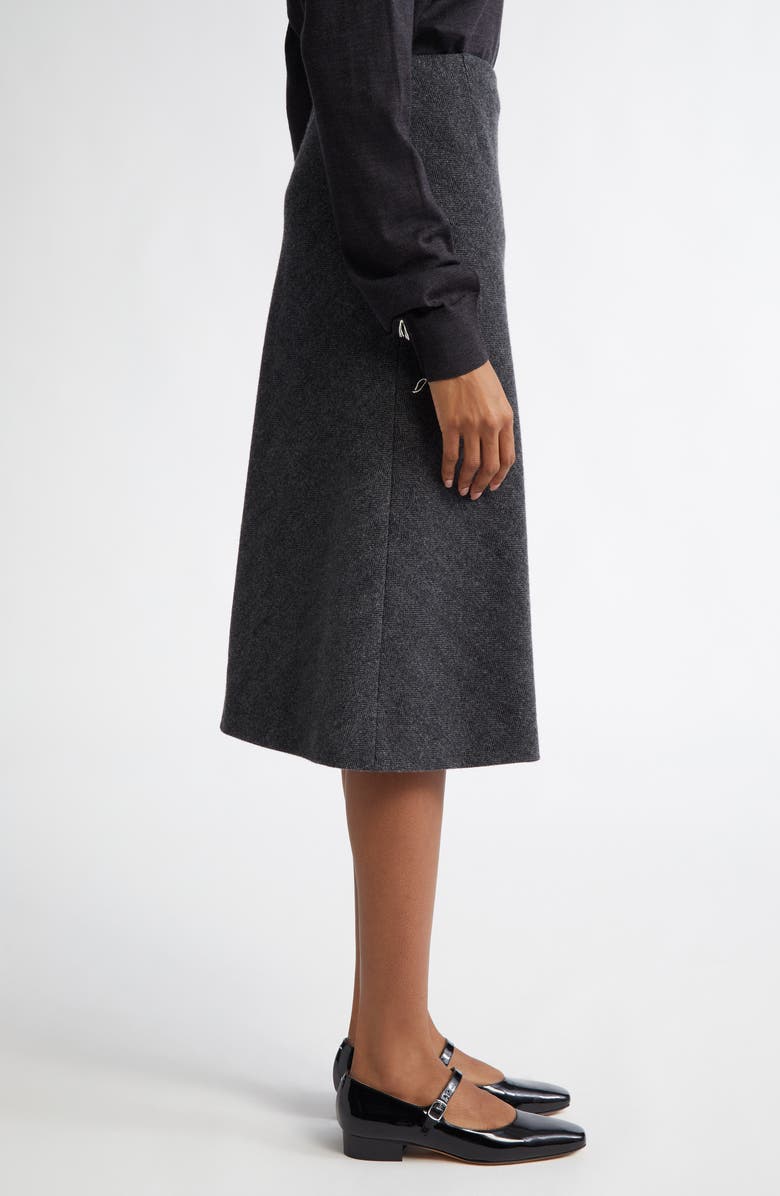 Maison Margiela Wool Herringbone A-line Midi Skirt, Alternate, color,