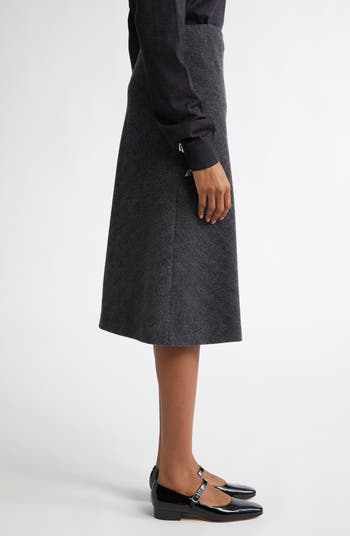 【I AM MARI】24FW★ Redia Wool Herringbone H Midi Skirt I AM MARI】24FW☆ Redia Wool Herringbone H Midi Skirt