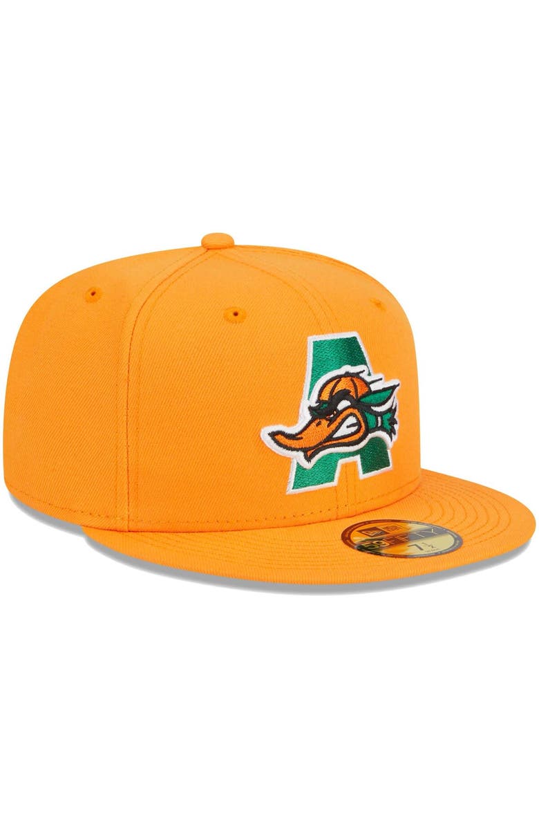 New Era Men's New Era Orange Arkansas Travelers Theme Nights Arkansas Mad Mallards  59FIFTY Fitted Hat, Alternate, color, 