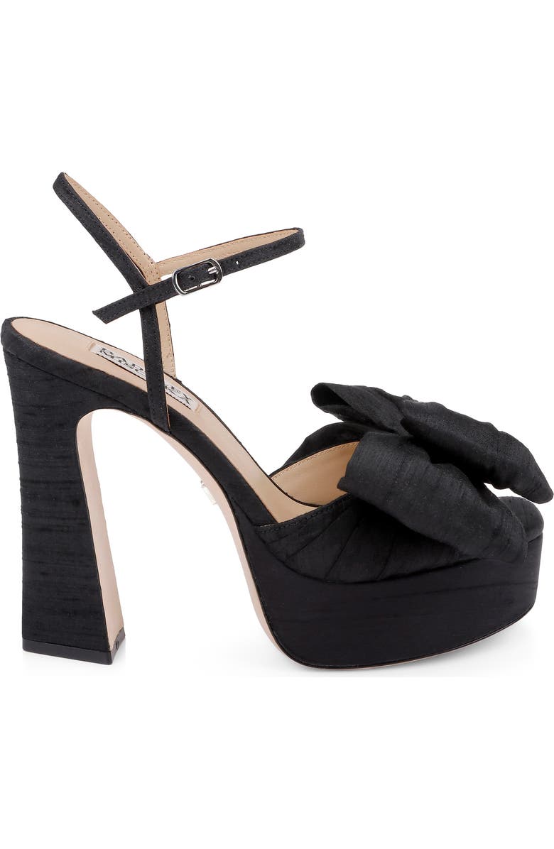 BADGLEY MISCHKA Olivia Platform Ankle Strap Sandal, Alternate, color, Black Silk