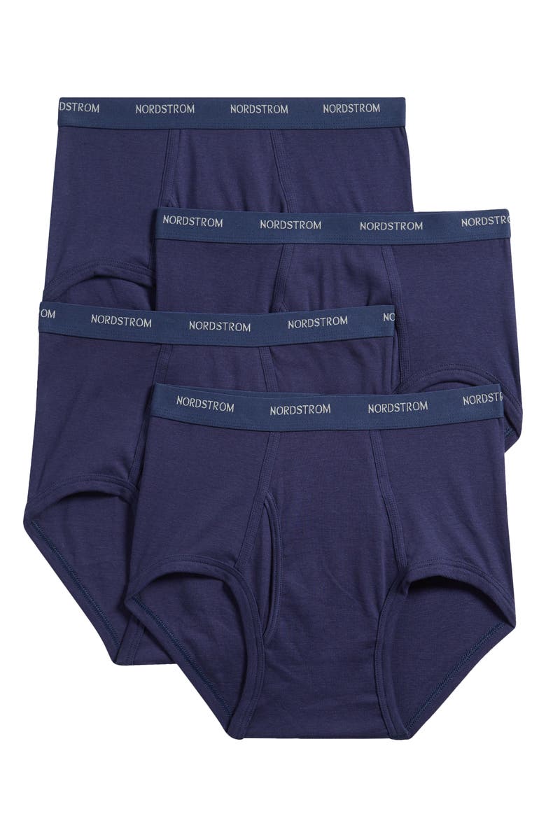 Nordstrom 4-Pack Supima<sup>®</sup> Cotton Briefs, Alternate, color, Navy Dusk
